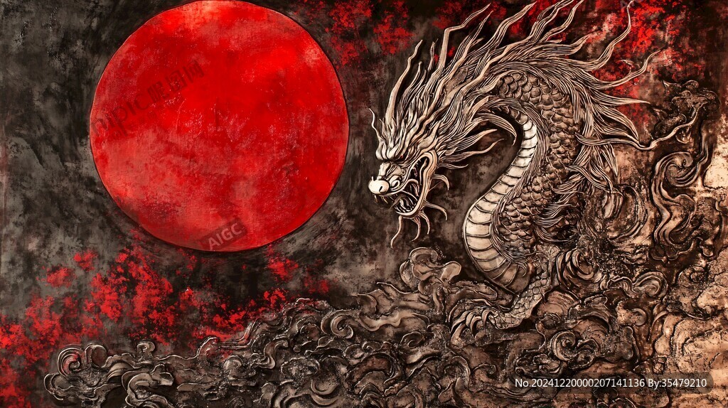 龙望月图
