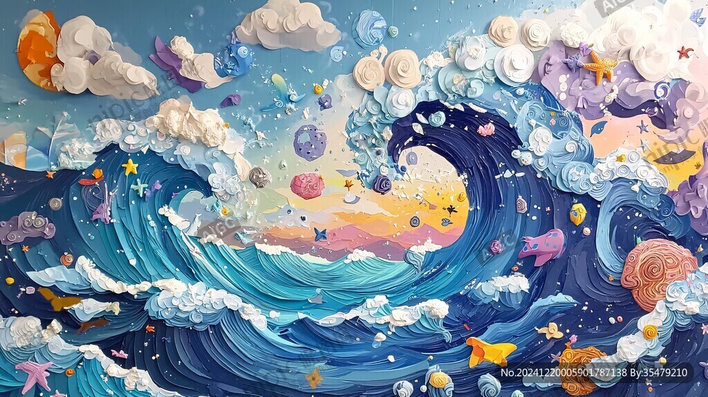 乘风破浪包装插画