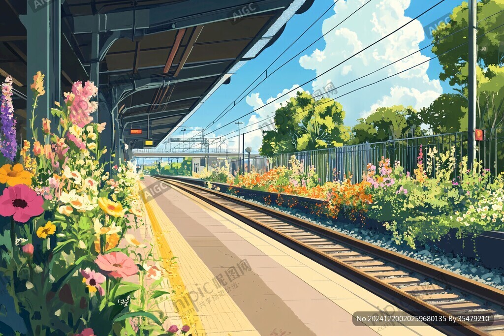 火车站插画