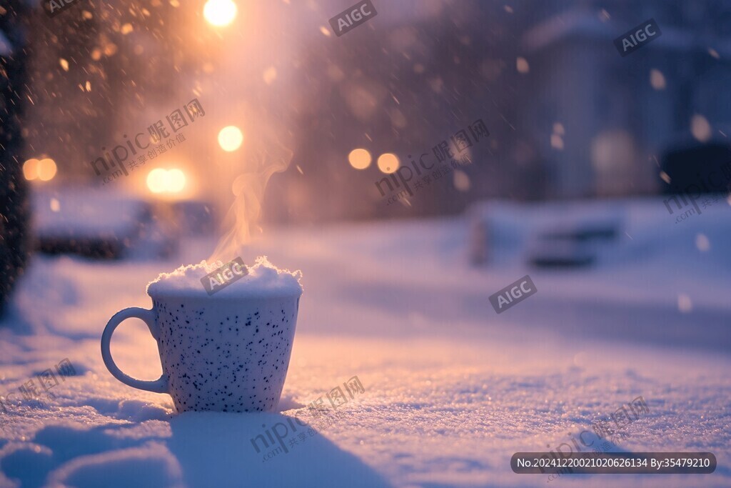 大雪喝咖啡