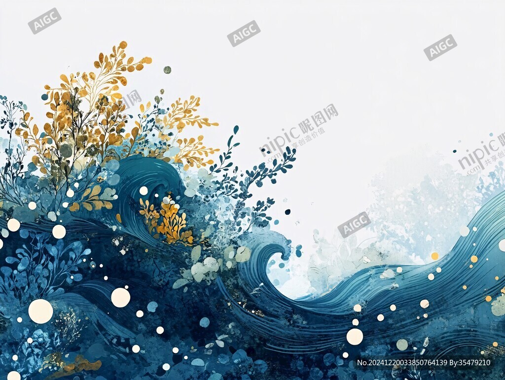 日式浪花背景