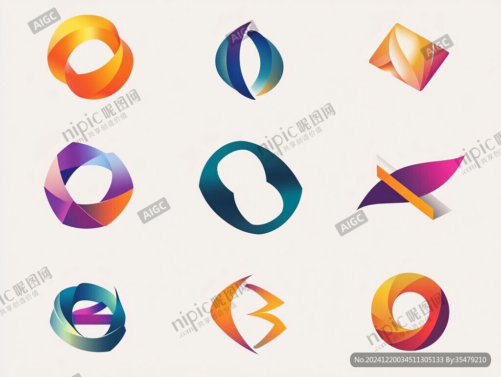 立体渐变标志