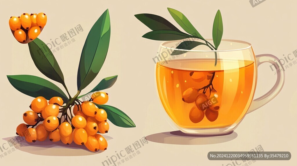 火棘插画