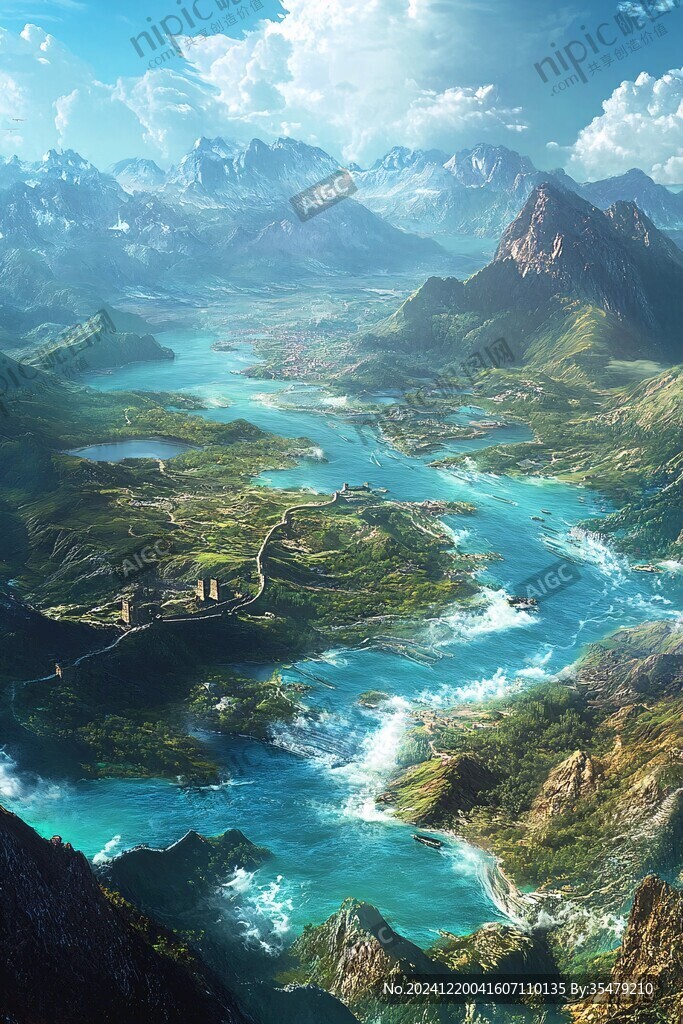 山川河流电脑画