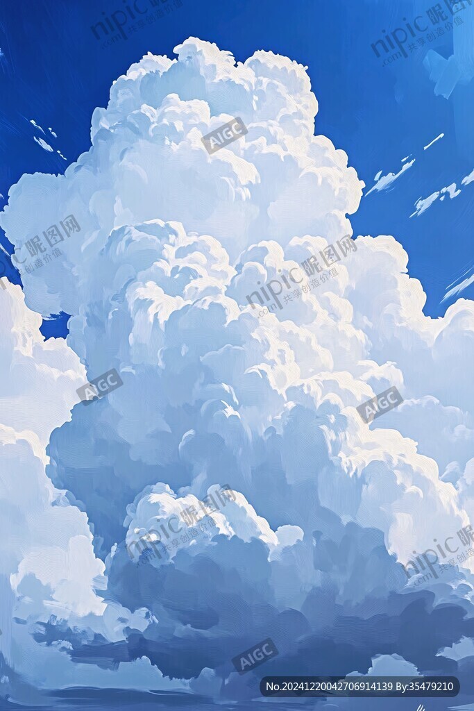 动漫风格白云