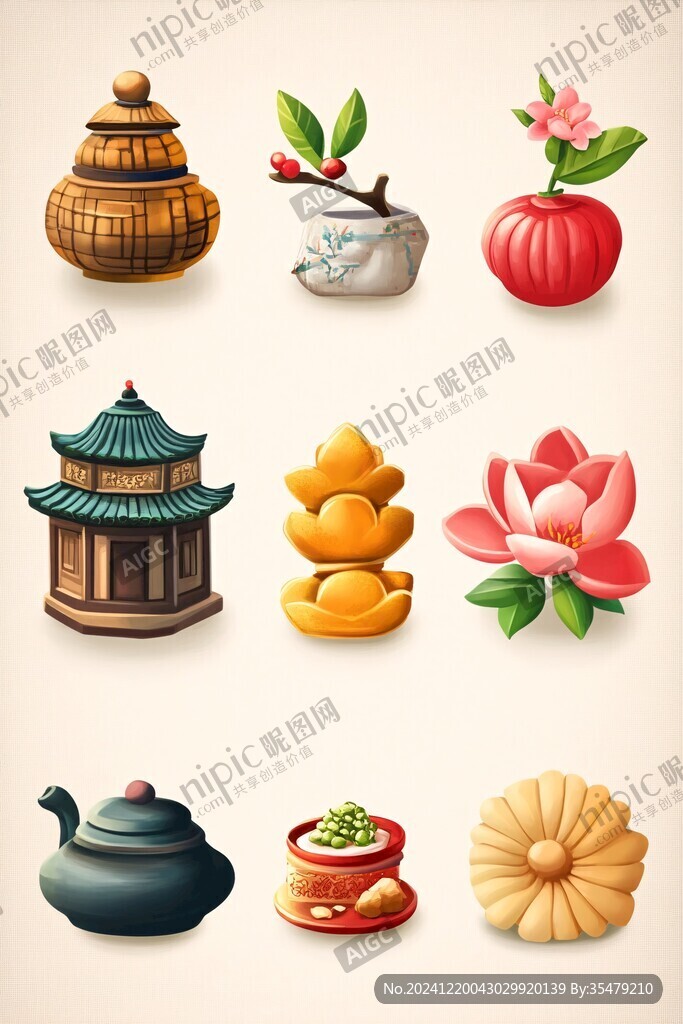 中式点心插画