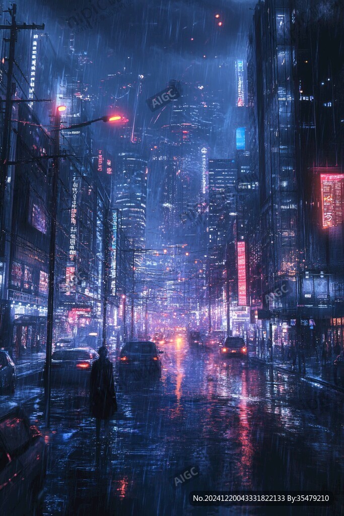 都市雨景