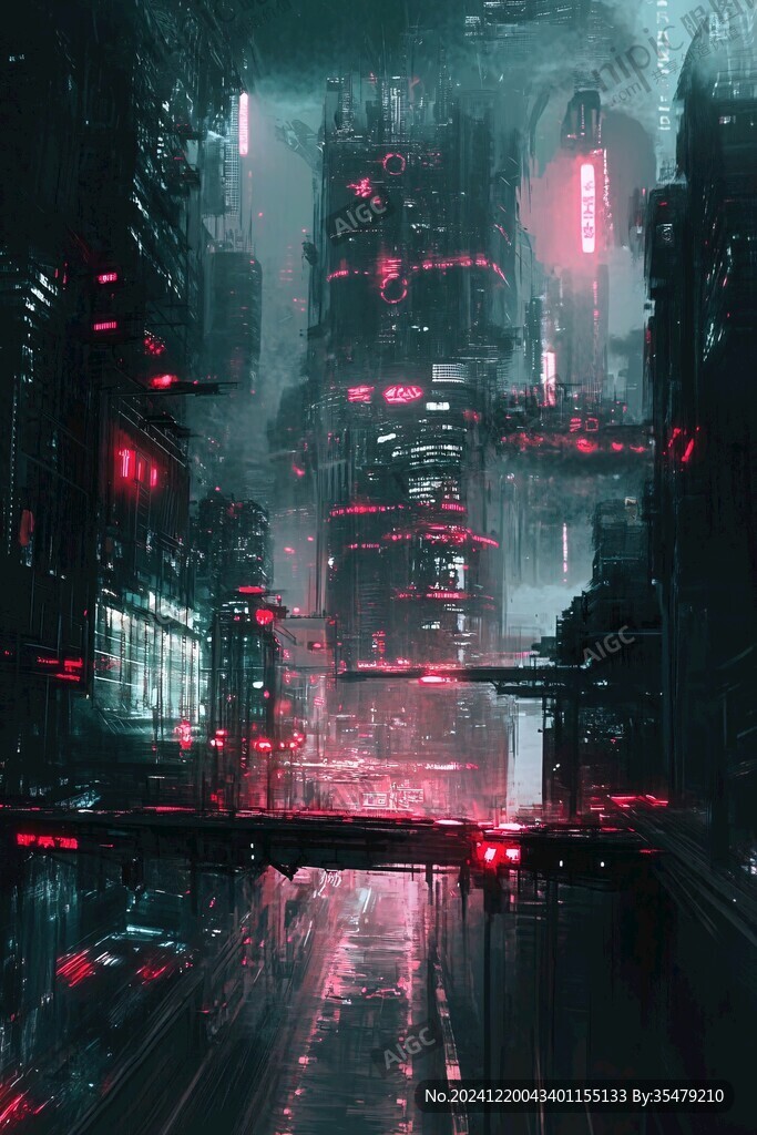 场景赛博插画