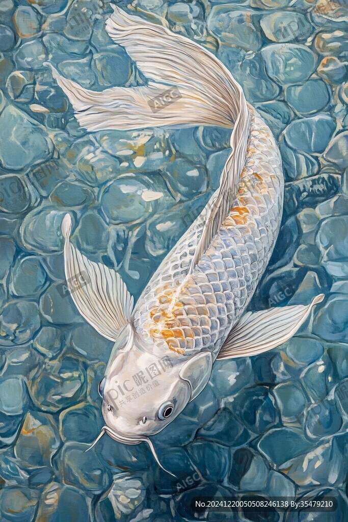 现代鲤鱼壁画