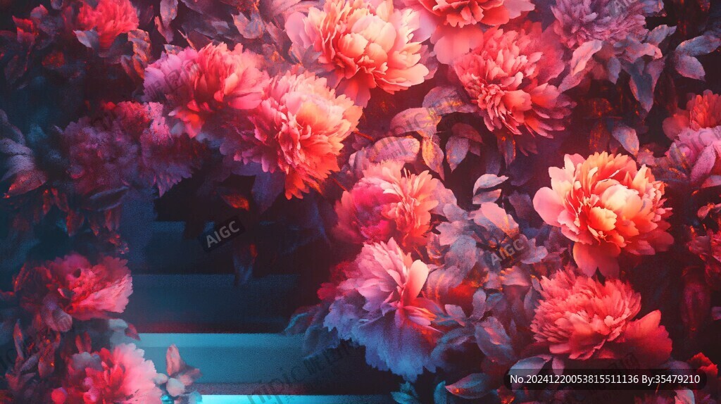 3d立体花卉牡丹