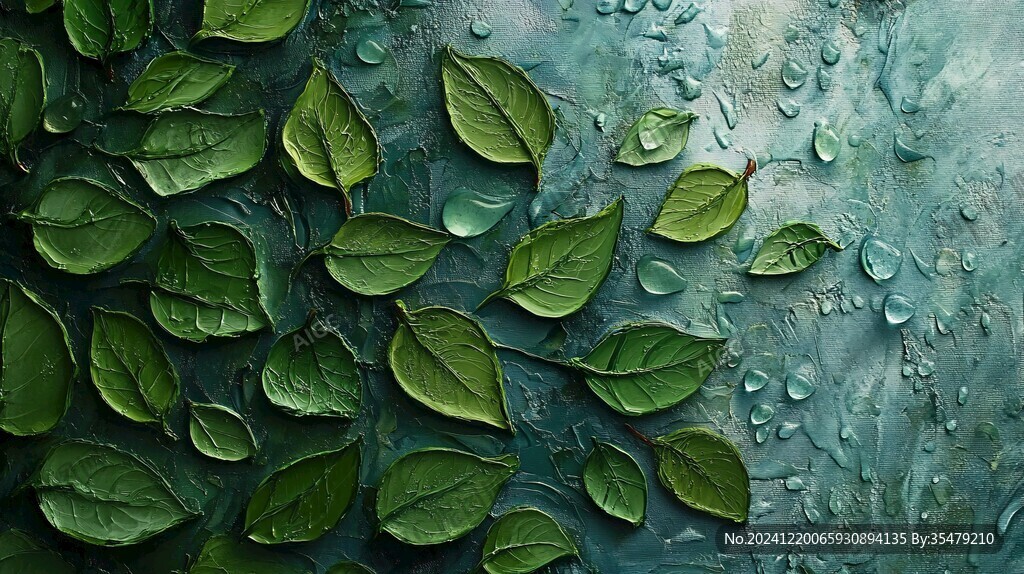 雨水与树叶