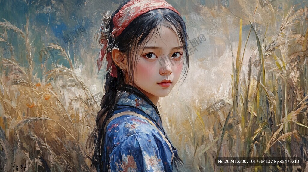 油画少女