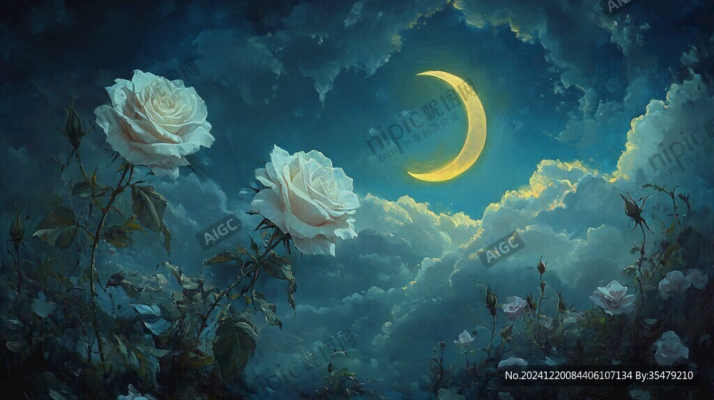 唯美月夜花