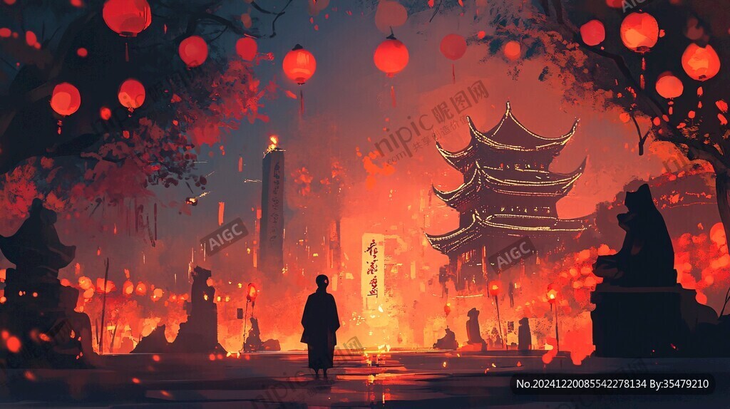 许愿插画