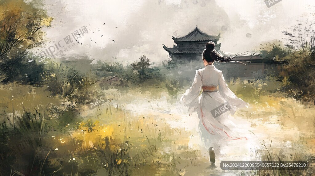 古装少女背影
