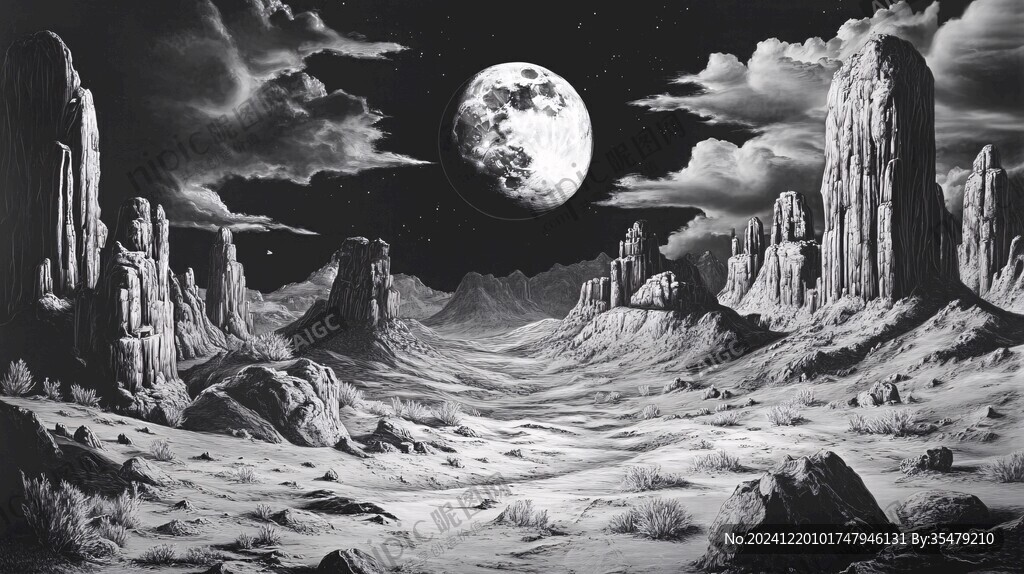 外星球幻想场景插画
