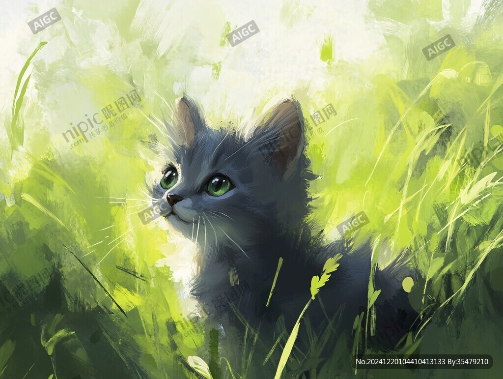 草丛中的猫咪