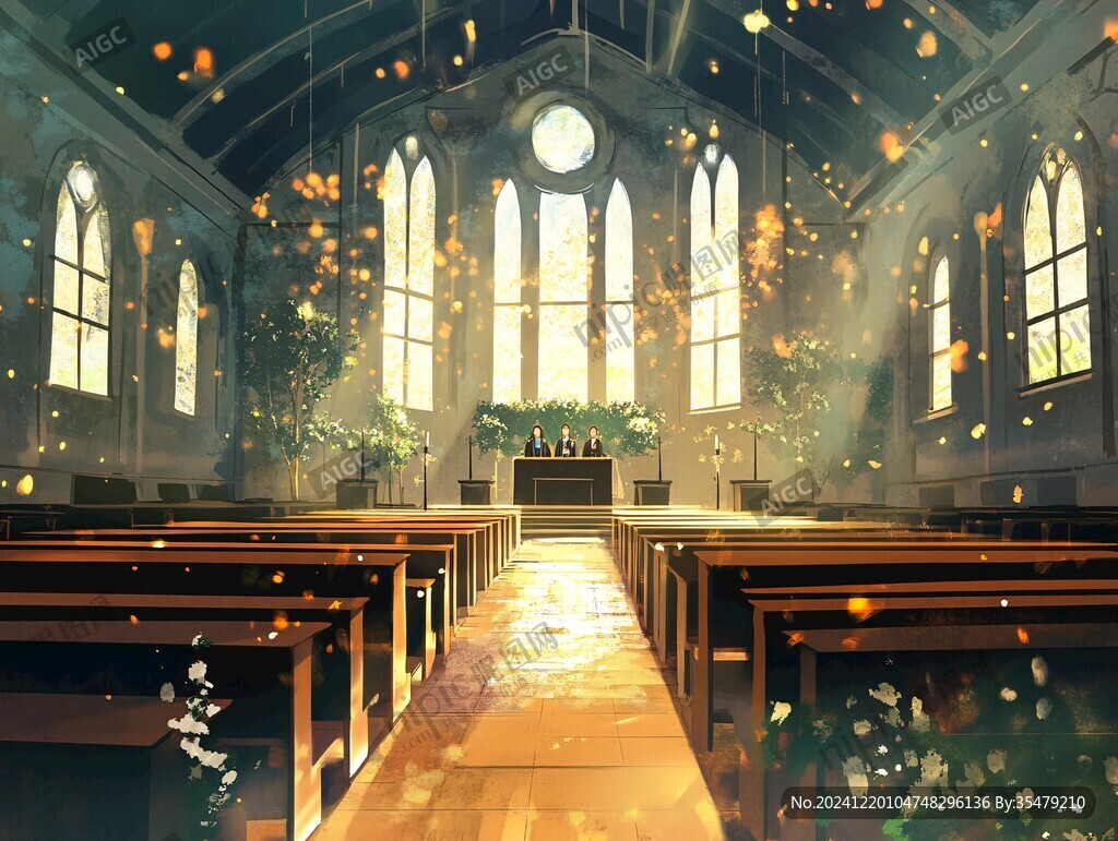 唯美校园插画