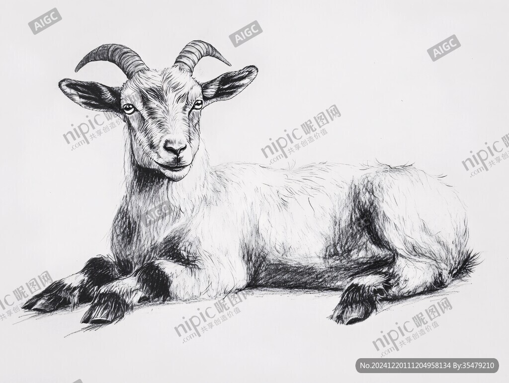 羊素描画