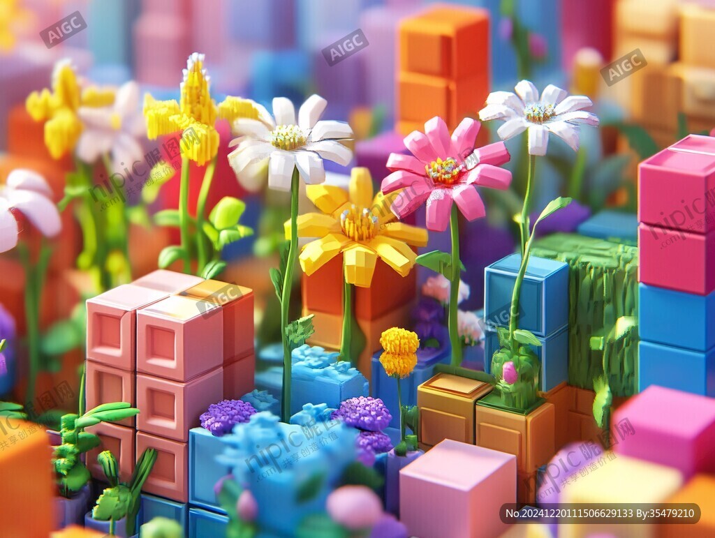 3d方块菊花