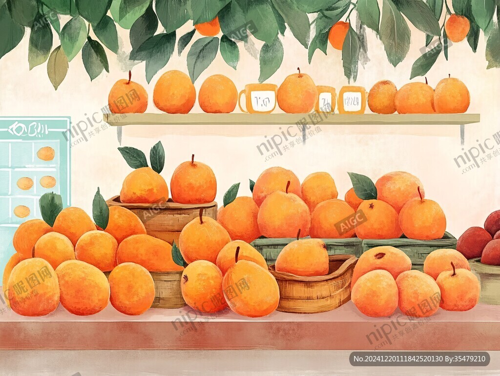 砂糖橘插画设计