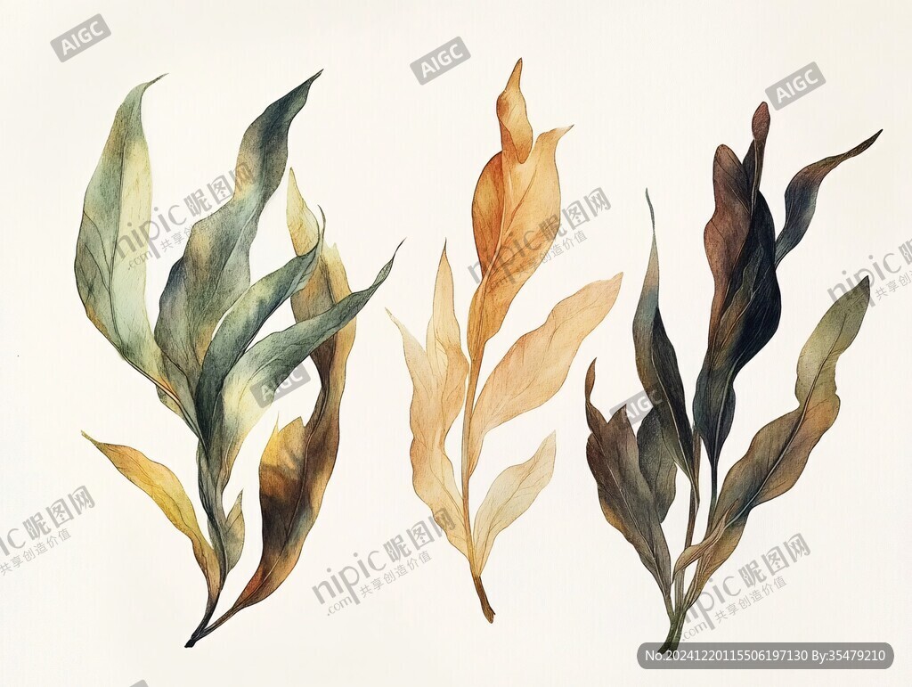 沉水植物插画
