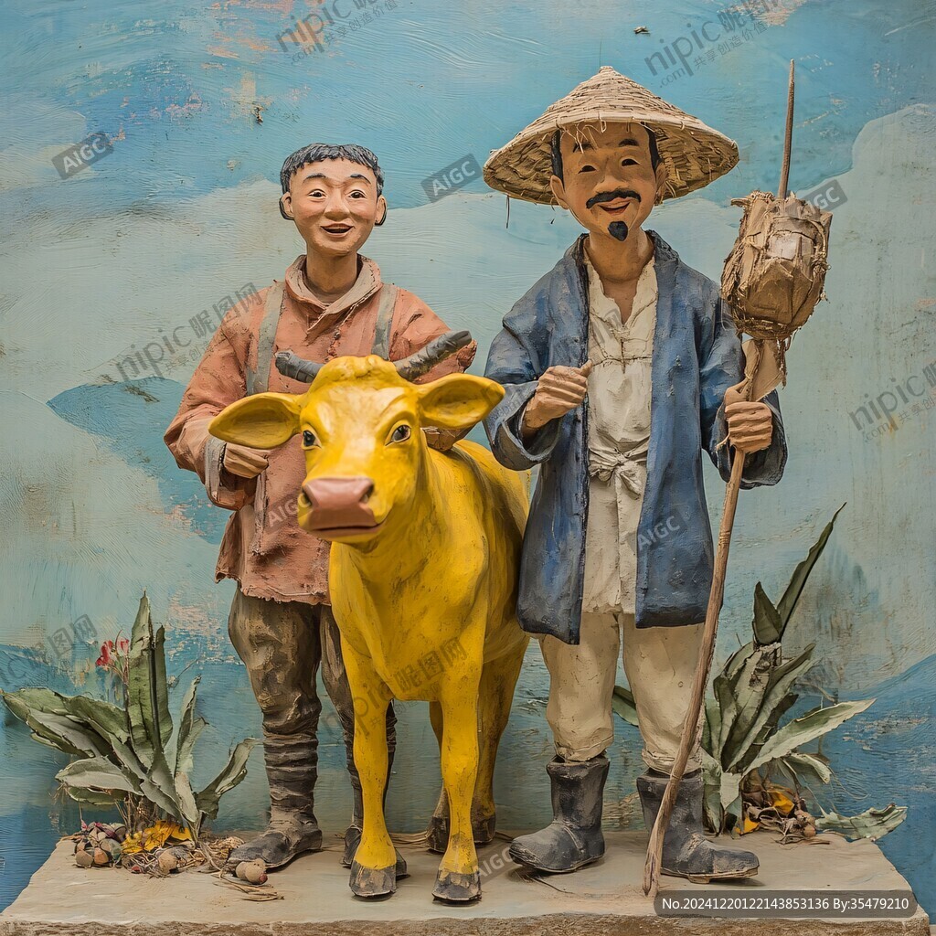 场景雕塑乡村生活