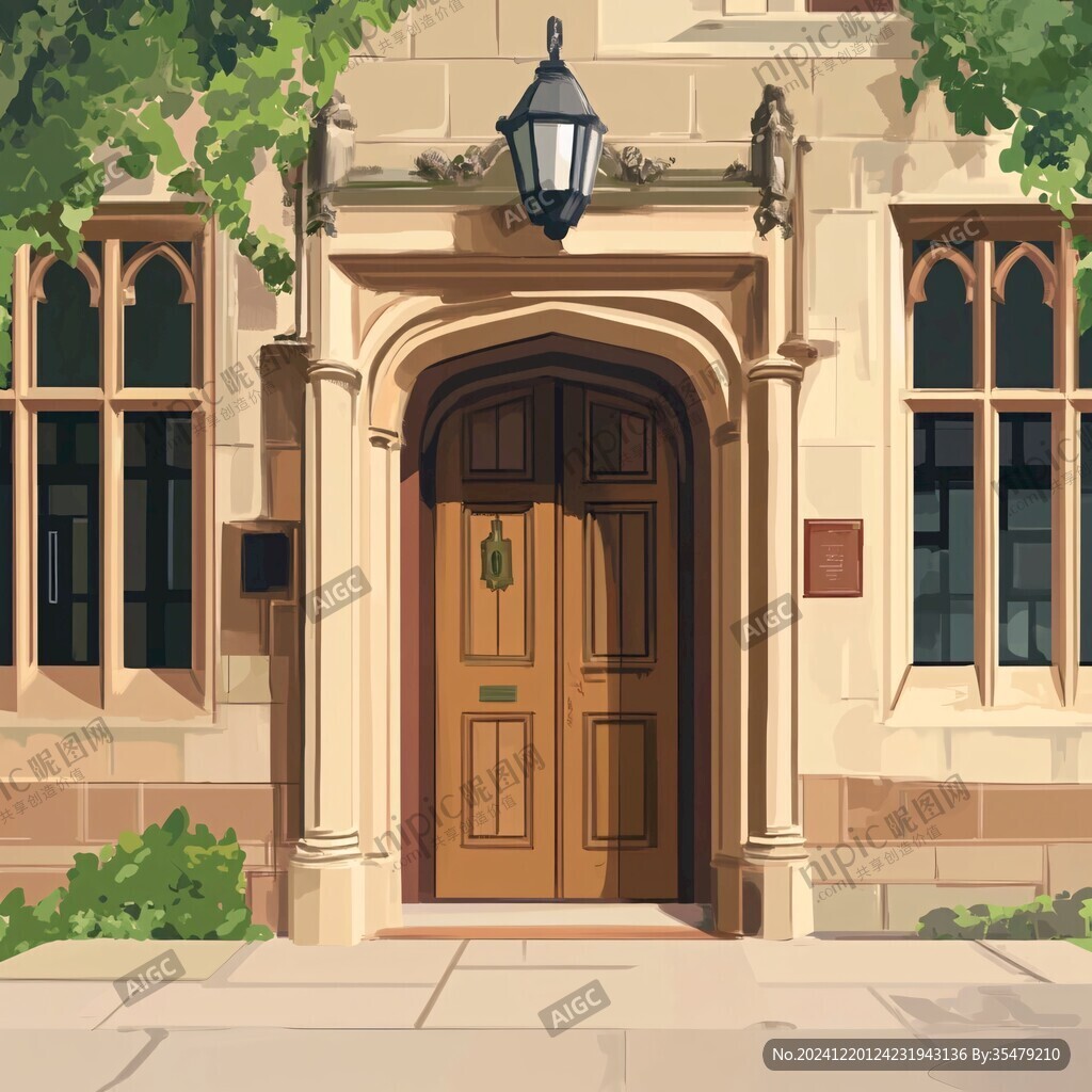 普林斯顿大学插画背景