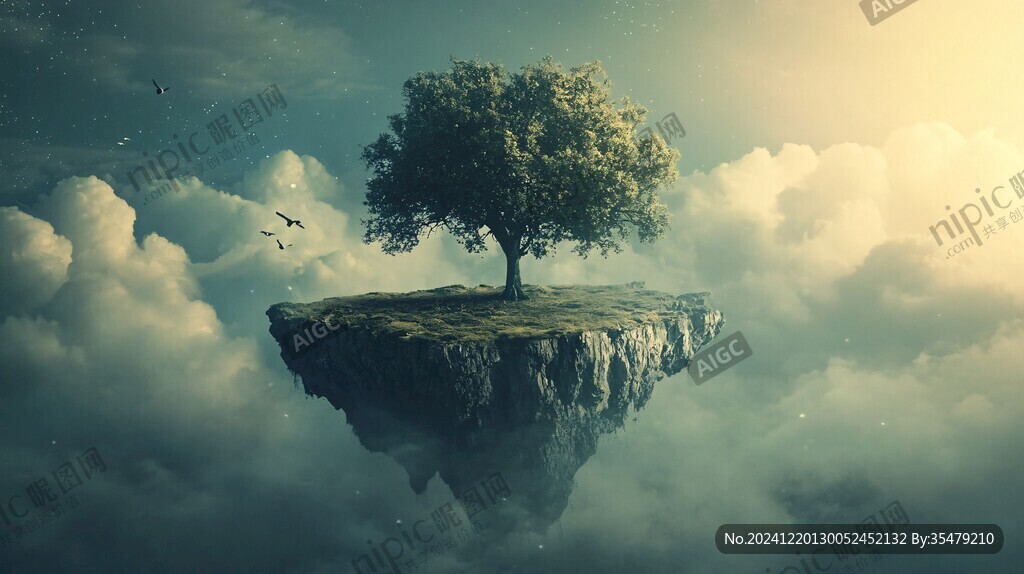 唯美风景参天大树