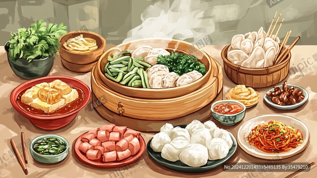 点心面插画
