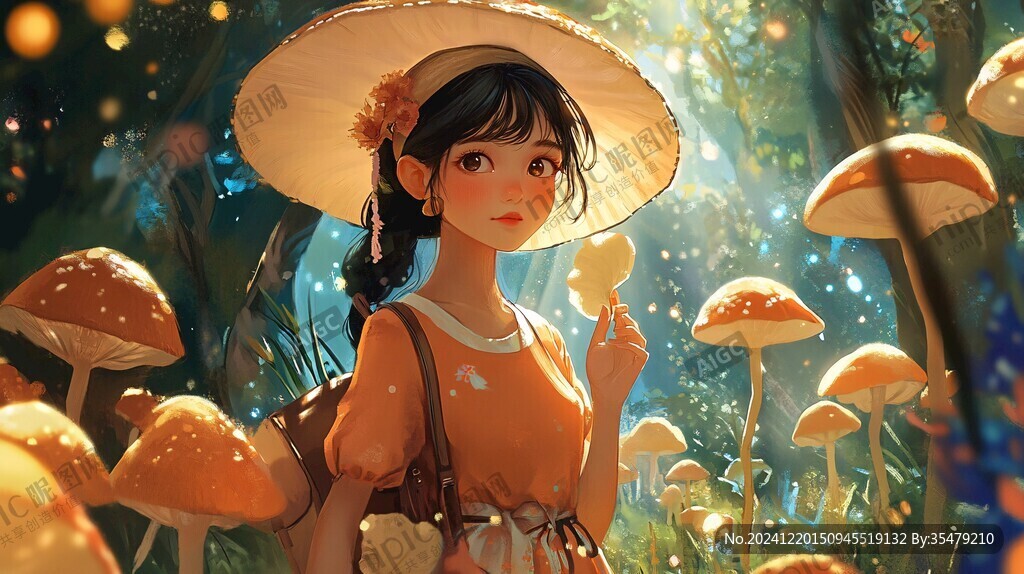 日系风格女孩插画