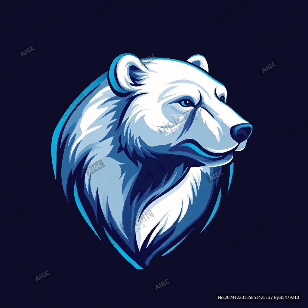 手绘北极熊logo
