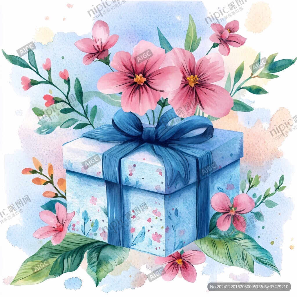 节日礼品包装插画