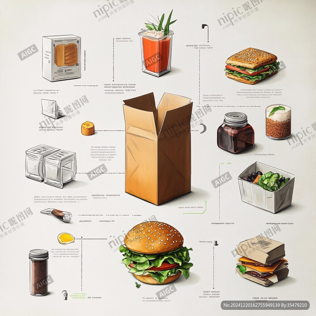 快餐包装插画