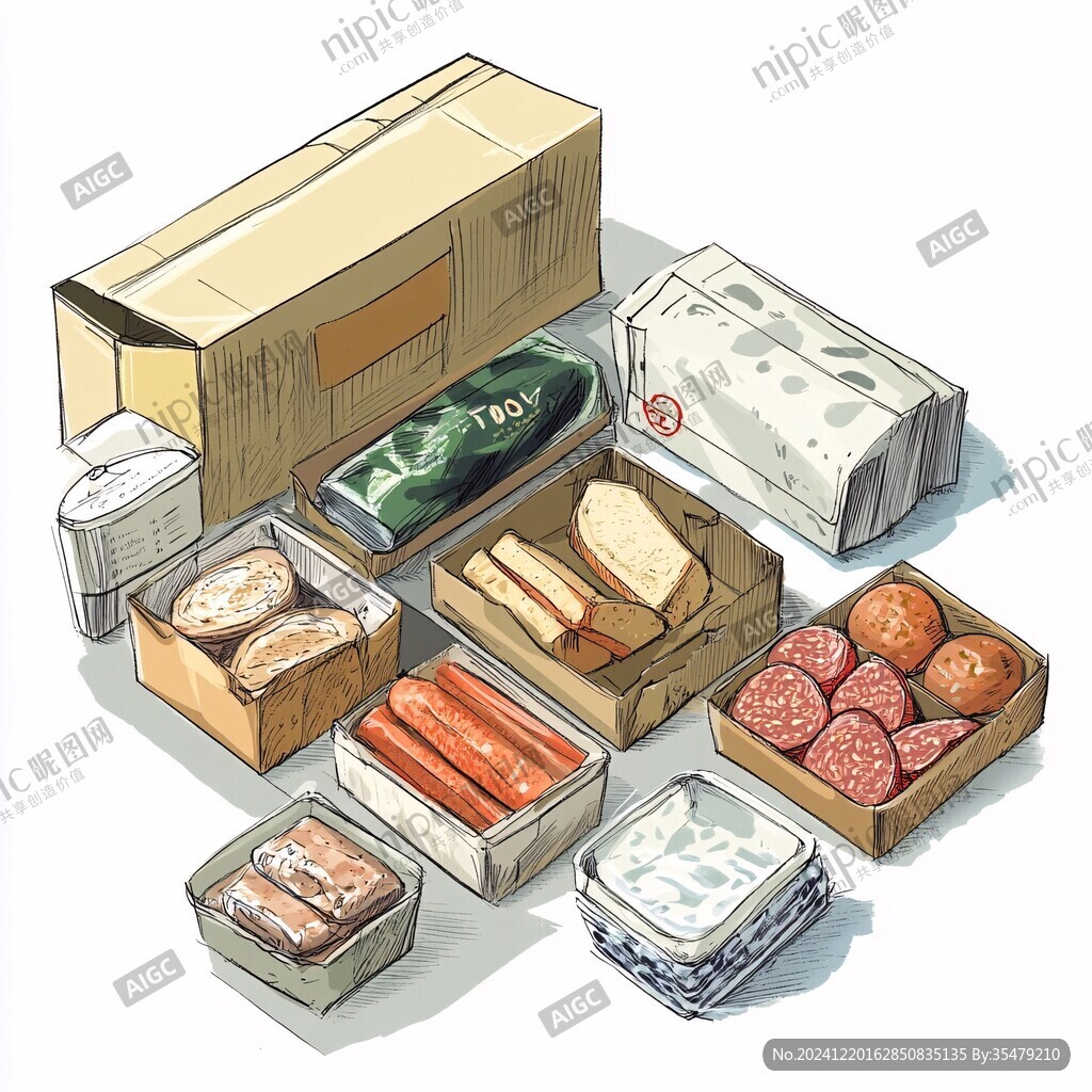 手绘食品包装插画