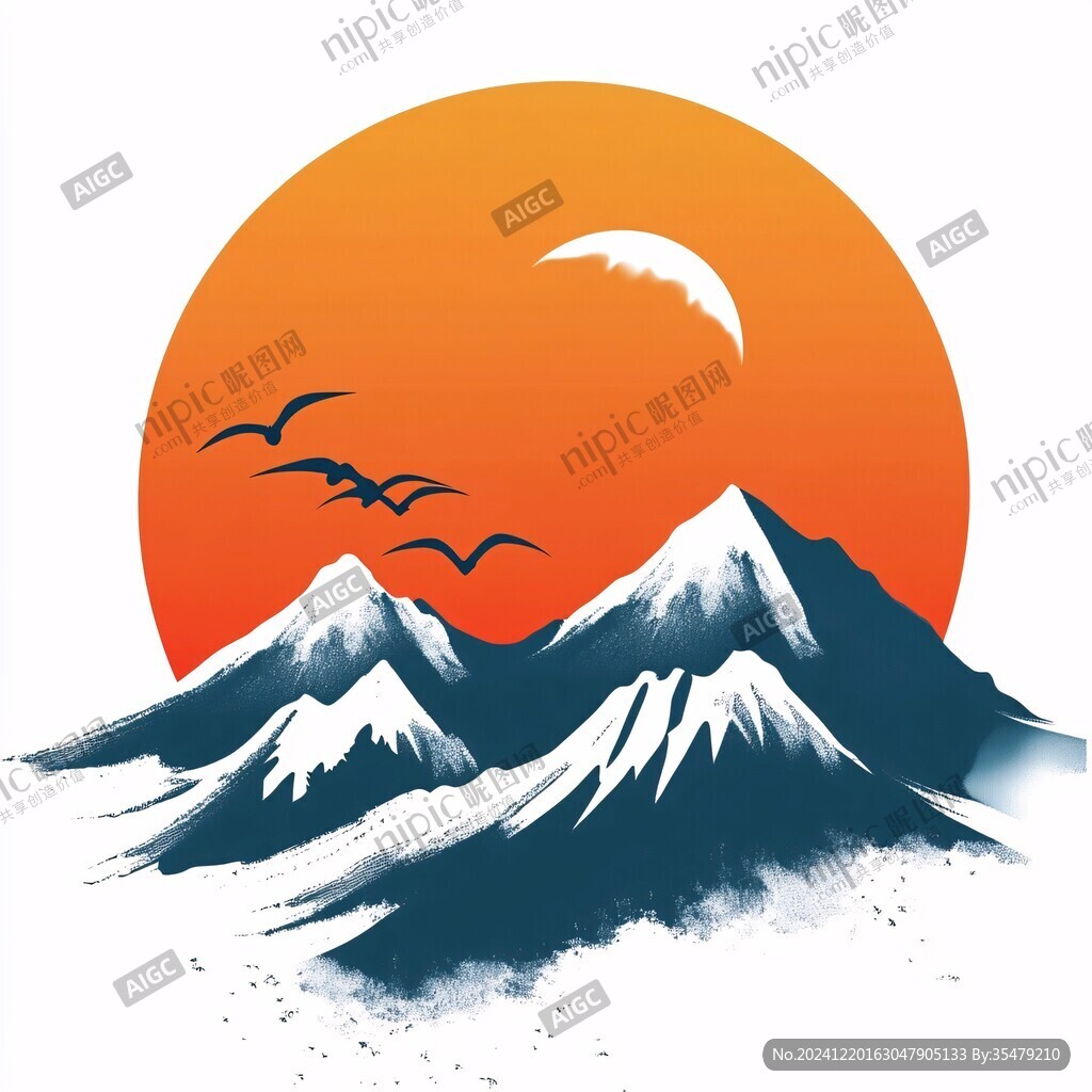 旭日东升插画