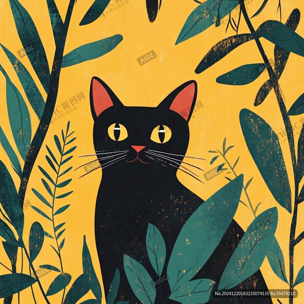 猫咪海报插画