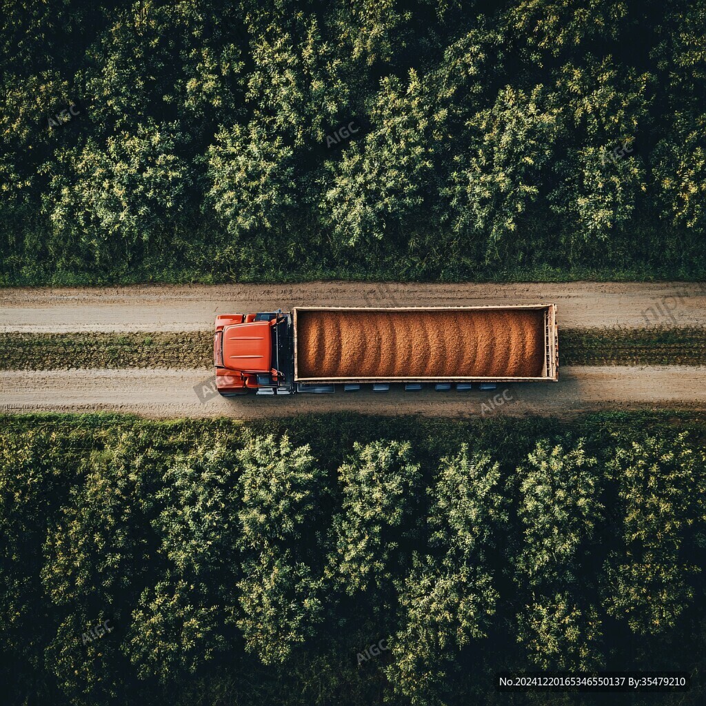 行驶在野外的卡车