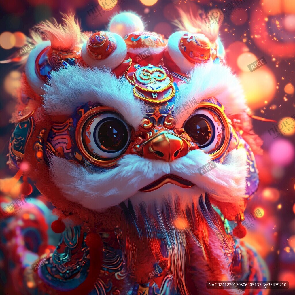 舞狮包装插画