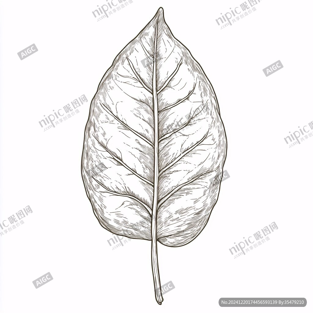 手绘叶脉