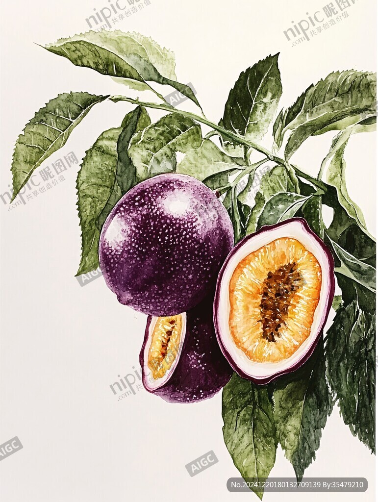 插画百香果
