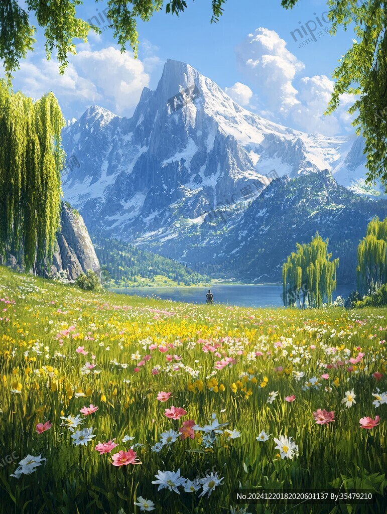 唯美花田场景