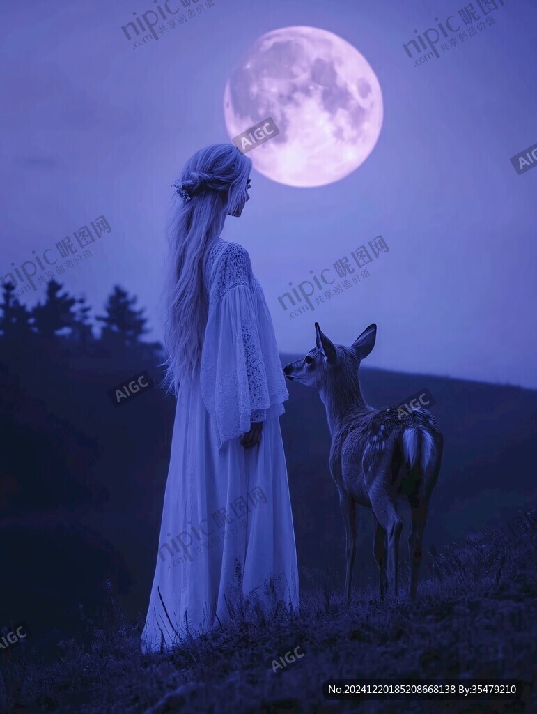月光下的少女