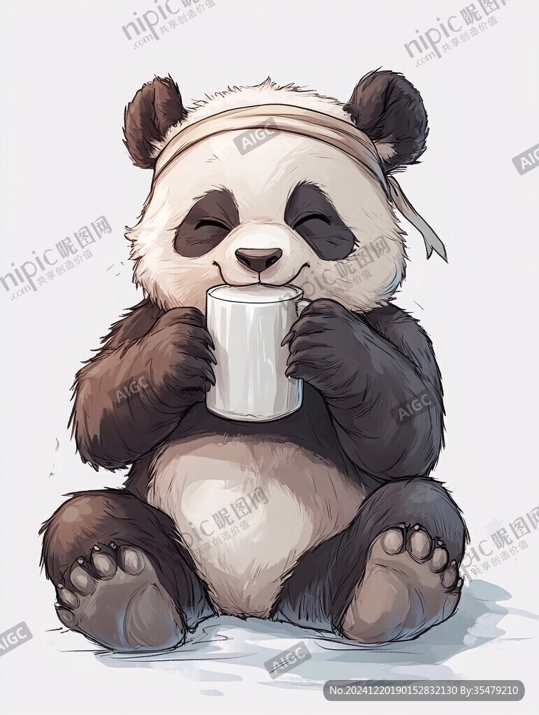喝茶的熊猫