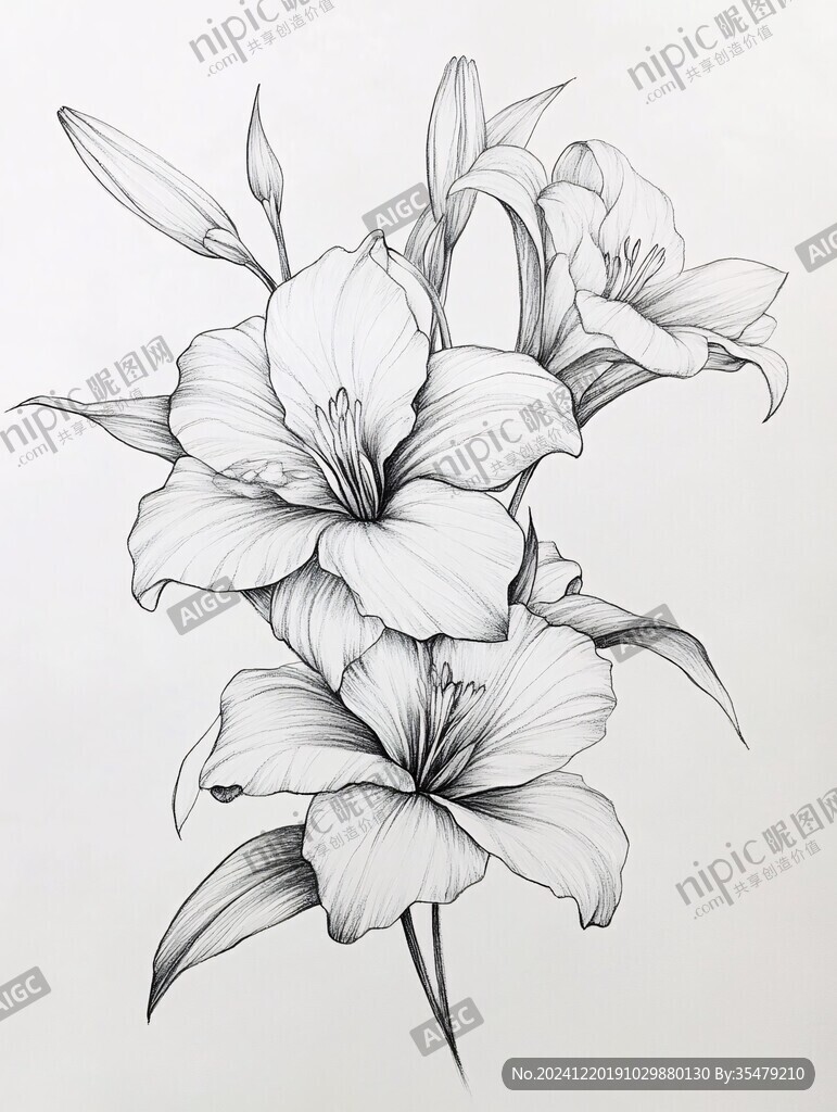 百合花速写