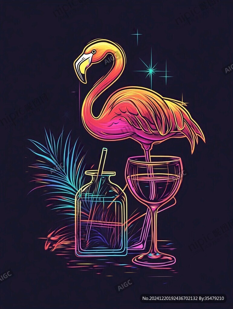 鸡尾酒插画