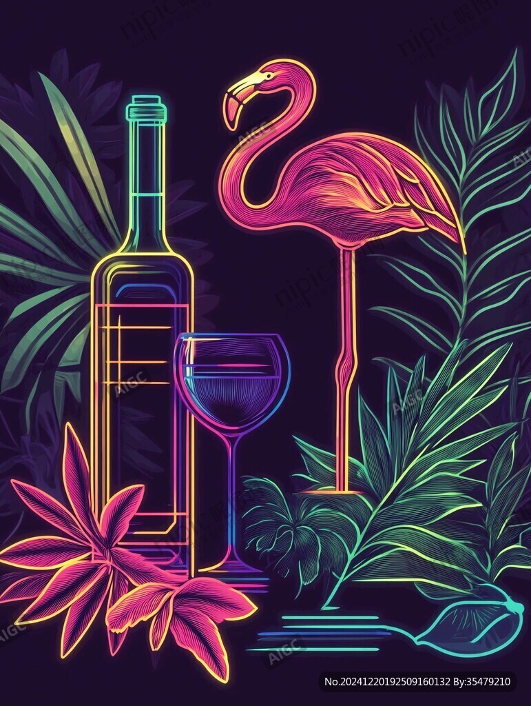 酒瓶插画