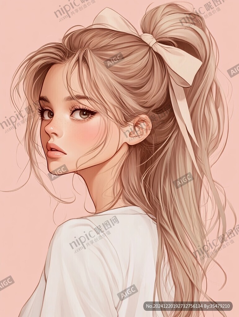 欧美风女孩插画