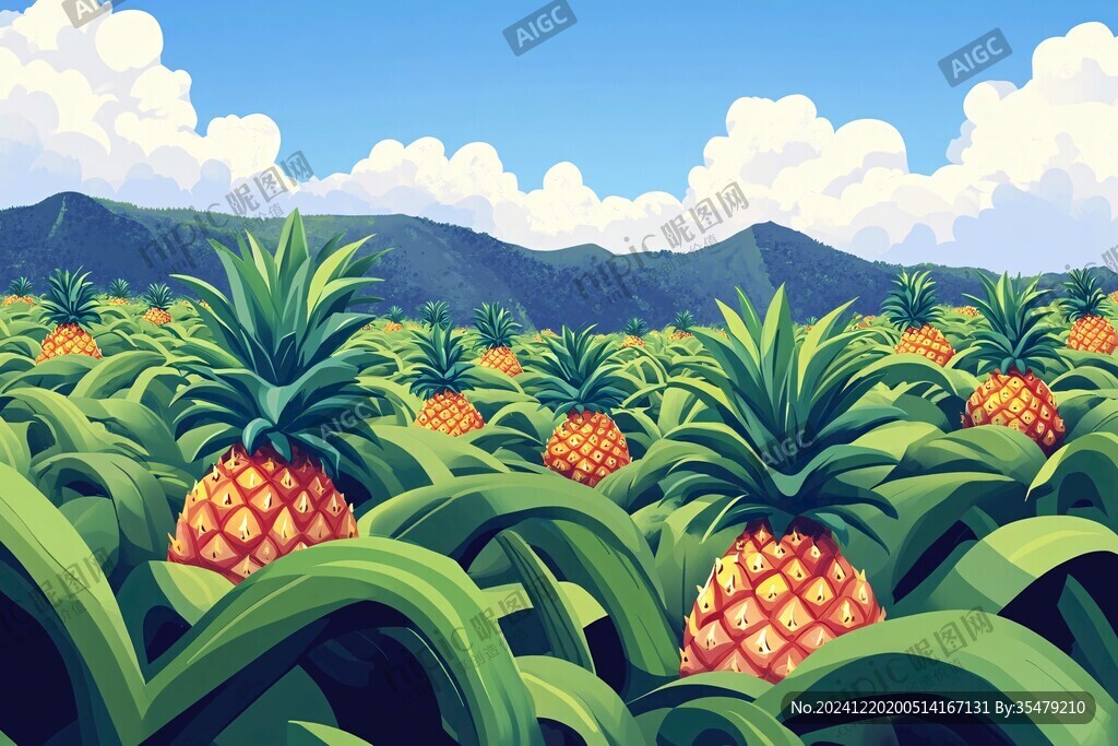 菠萝包装插画