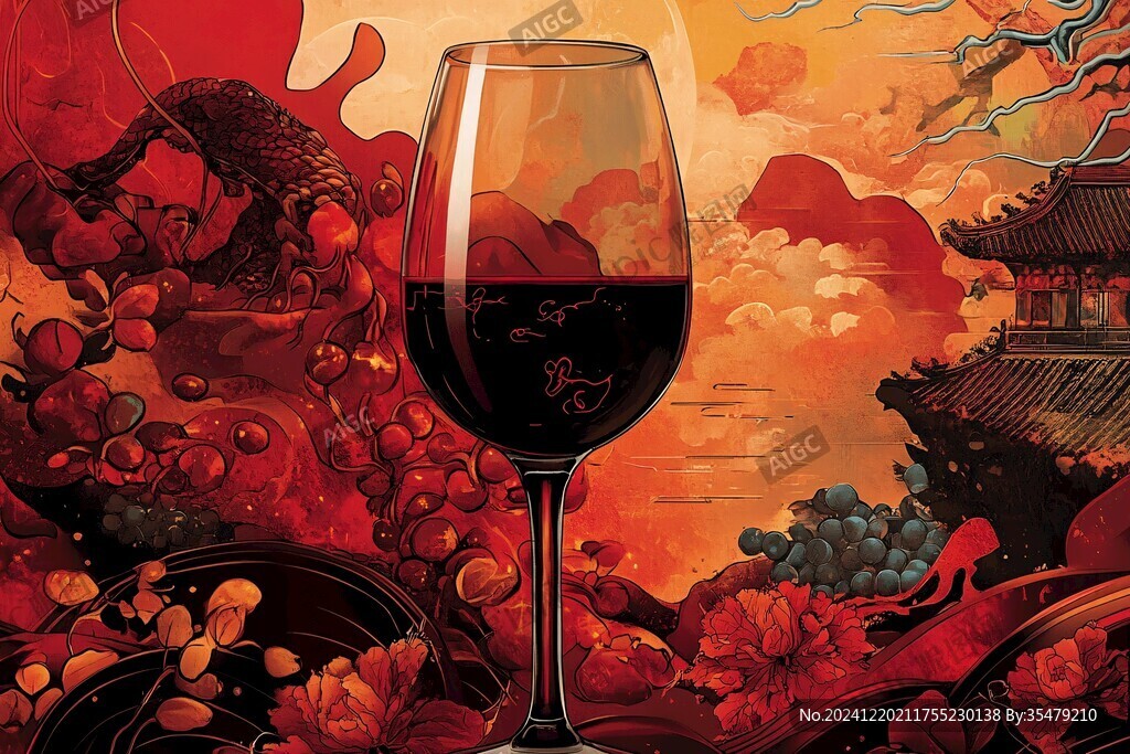 插画酒类雅宴背景